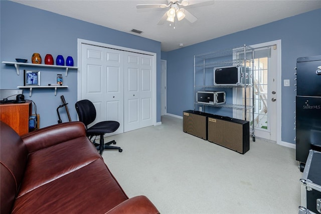405 8th Ave N, Tierra Verde, FL 33715 - carpeted office featuring ceiling fan and baseboards