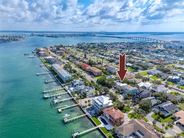 405 8th Ave N, Tierra Verde, FL 33715 - aerial view of residential area with a notable bridge and a large body of water
