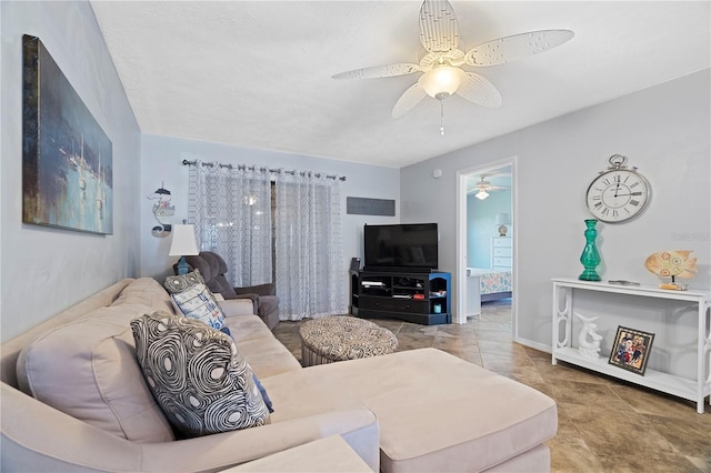 340 Causeway Blvd Unit 104, Dunedin, FL 34698 - living area with ceiling fan