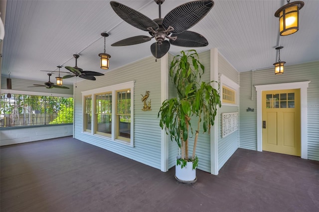 1825 2nd St S, Saint Petersburg, FL 33705 - unfurnished sunroom featuring ceiling fan