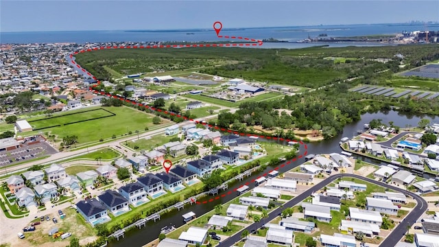 6534 Simone Shores Cir, Apollo Beach, FL 33572 - aerial view of property's location featuring a large body of water and nearby suburban area