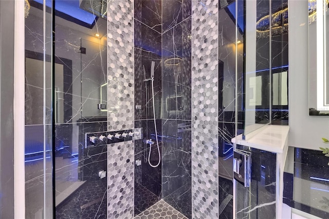 6534 Simone Shores Cir, Apollo Beach, FL 33572 - bathroom featuring a tile shower