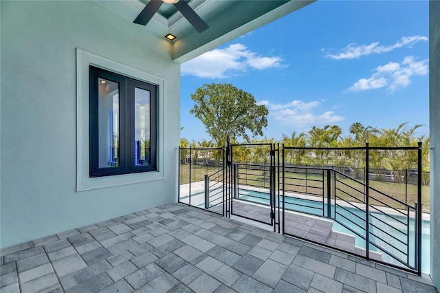 6534 Simone Shores Cir, Apollo Beach, FL 33572 - view of patio / terrace with ceiling fan