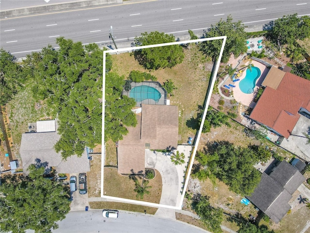 3968 Orchard Hill Cir, Palm Harbor, FL 34684 - view of property location featuring a pool and property parcel outlined