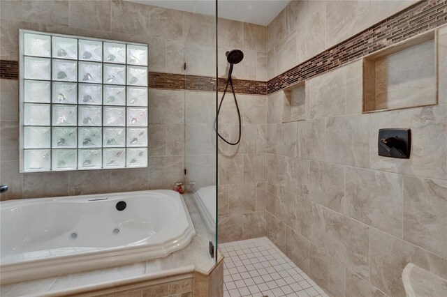 905 Balsamina Dr, Brandon, FL 33510 - full bathroom featuring tiled shower and a tub with jets