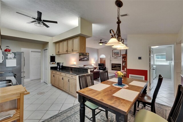 905 Balsamina Dr, Brandon, FL 33510 - dining space featuring ceiling fan and light tile patterned flooring