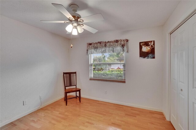 905 Balsamina Dr, Brandon, FL 33510 - unfurnished room featuring light wood-type flooring, baseboards, and ceiling fan