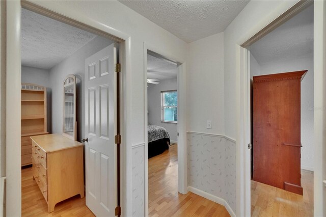 905 Balsamina Dr, Brandon, FL 33510 - hallway featuring a textured ceiling and light wood-style floors