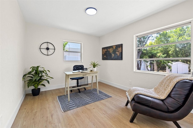 3300 52nd St N, Saint Petersburg, FL 33710 - office area with baseboards and wood finished floors