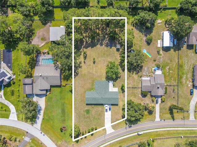 12220 Twin Branch Acres Rd, Tampa, FL 33626 - aerial view of property's location with property parcel outlined