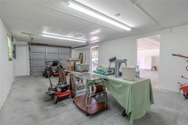 12220 Twin Branch Acres Rd, Tampa, FL 33626 - garage with concrete block wall