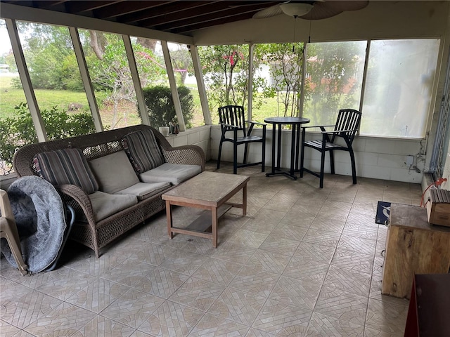 10308 Fore Dr, Tampa, FL 33612 - sunroom / solarium with healthy amount of natural light, ceiling fan, an outdoor hangout area, and lofted ceiling