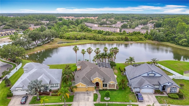 1443 Obear Ct, Wesley Chapel, FL 33543 - aerial perspective of suburban area with a nearby body of water
