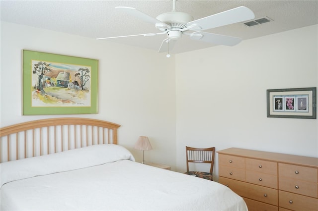 2325 Brookfield Greens Cir Unit 41, Sun City Center, FL 33573 - bedroom with a textured ceiling and a ceiling fan
