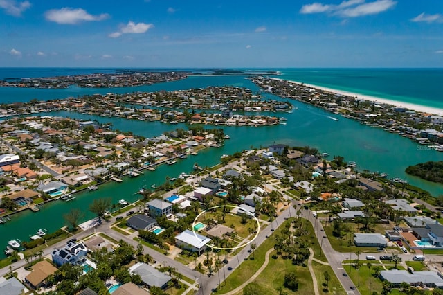 3111 S De Bazan Ave, St Pete Beach, FL 33706 - aerial overview of property's location featuring a large body of water and nearby suburban area