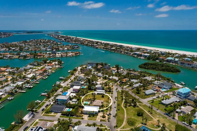 3111 S De Bazan Ave, St Pete Beach, FL 33706 - aerial overview of property's location featuring a large body of water and nearby suburban area