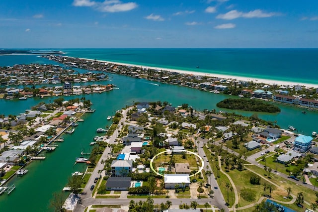 3111 S De Bazan Ave, St Pete Beach, FL 33706 - aerial overview of property's location featuring a nearby body of water and nearby suburban area