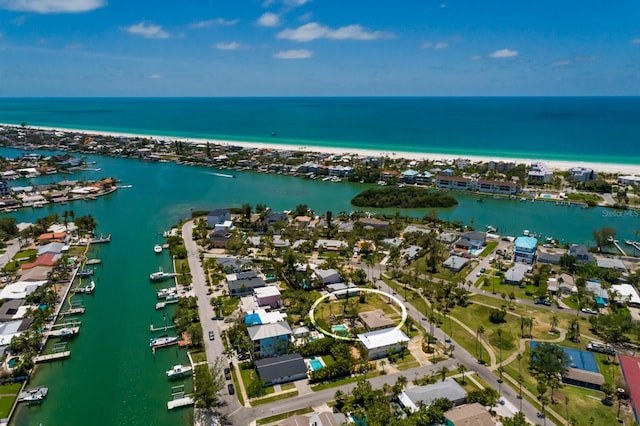 3111 S De Bazan Ave, St Pete Beach, FL 33706 - aerial view of property's location with a nearby body of water and nearby suburban area