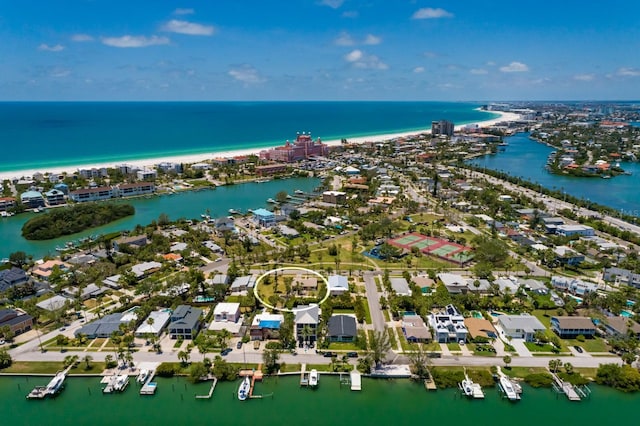 3111 S De Bazan Ave, St Pete Beach, FL 33706 - aerial perspective of suburban area featuring a nearby body of water