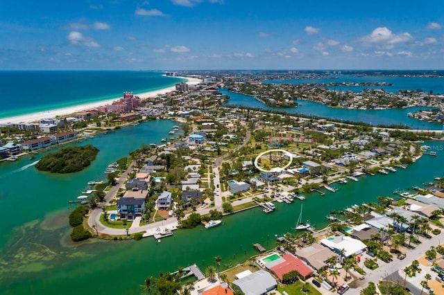 3111 S De Bazan Ave, St Pete Beach, FL 33706 - aerial view of property's location featuring a nearby body of water
