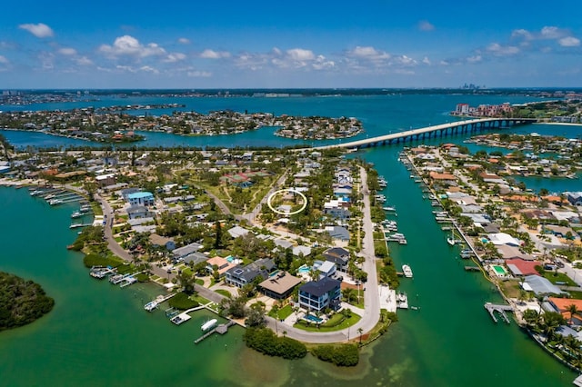 3111 S De Bazan Ave, St Pete Beach, FL 33706 - bird's eye view of a nearby body of water and numerous boat docks