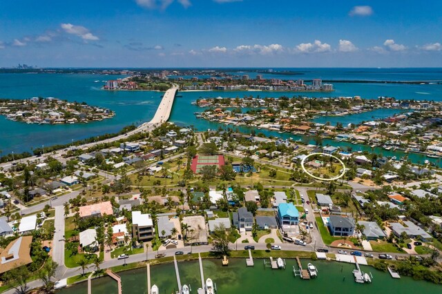 3111 S De Bazan Ave, St Pete Beach, FL 33706 - aerial view of property's location featuring a large body of water