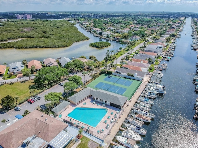4353 Dewey Dr, New Port Richey, FL 34652 - bird's eye view of a large body of water and a pool area