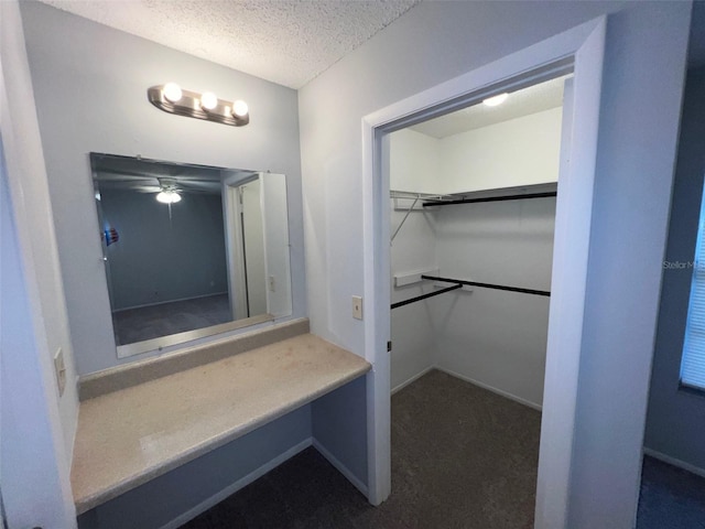 14667 Pine Glen Crk Unit 14667, Lutz, FL 33559 - bathroom featuring a textured ceiling, baseboards, and ceiling fan