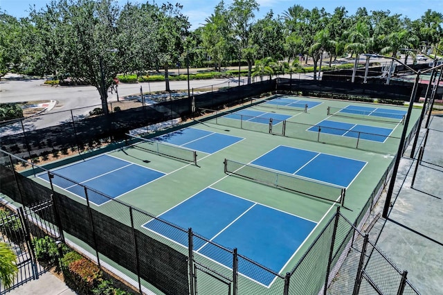 5225 Brighton Shore Dr, Apollo Beach, FL 33572 - view of tennis court with community basketball court and view of scattered trees