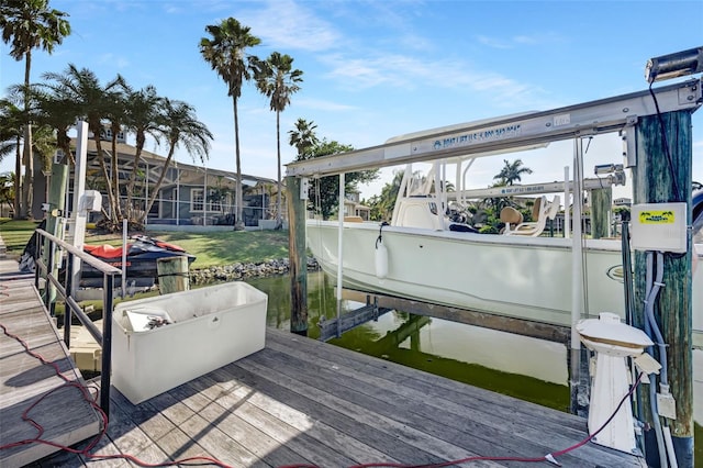 5225 Brighton Shore Dr, Apollo Beach, FL 33572 - dock area with boat lift