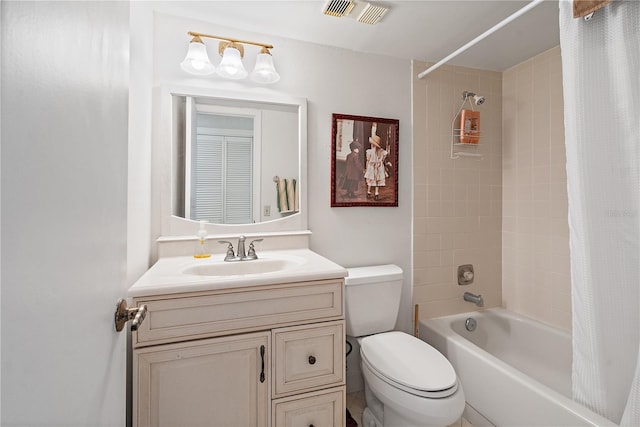 6269 Palma Del Mar Blvd S Unit 306, Saint Petersburg, FL 33715 - bathroom featuring toilet, shower / bath combination with curtain, and vanity