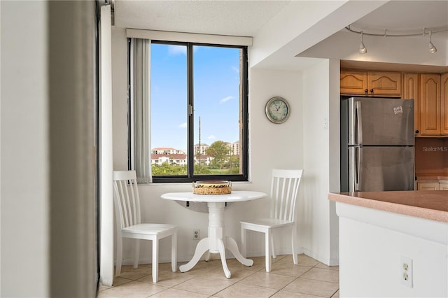 6269 Palma Del Mar Blvd S Unit 306, Saint Petersburg, FL 33715 - dining area featuring light tile patterned floors, rail lighting, and baseboards
