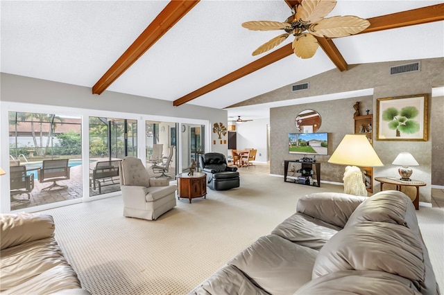 9674 104th Ave, Largo, FL 33773 - carpeted living room with ceiling fan and baseboards