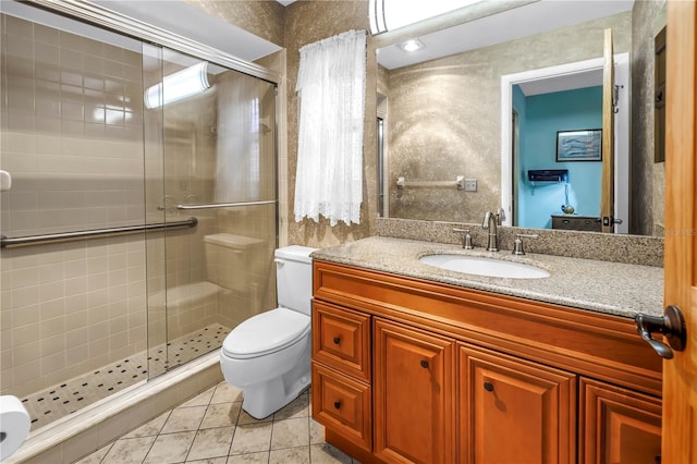 9674 104th Ave, Largo, FL 33773 - full bathroom with vanity, toilet, and a shower stall