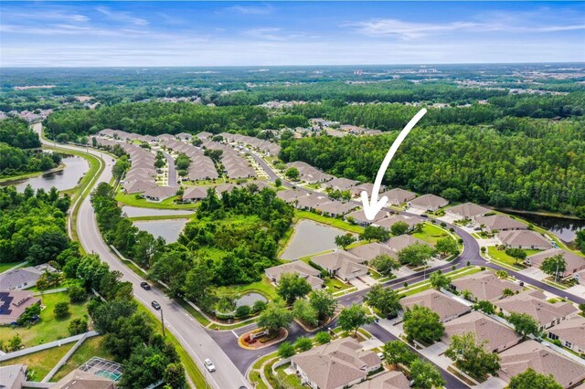 31108 Whitlock Dr, Wesley Chapel, FL 33543 - aerial view of residential area with a large body of water