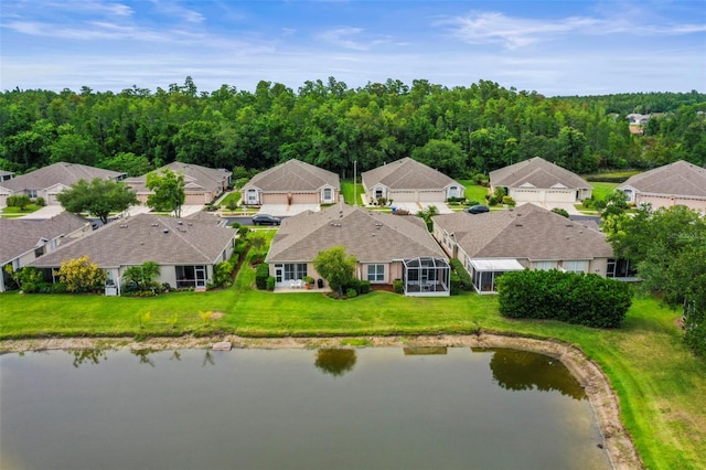 31108 Whitlock Dr, Wesley Chapel, FL 33543 - aerial view of residential area with a large body of water
