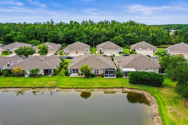 31108 Whitlock Dr, Wesley Chapel, FL 33543 - aerial perspective of suburban area featuring a large body of water