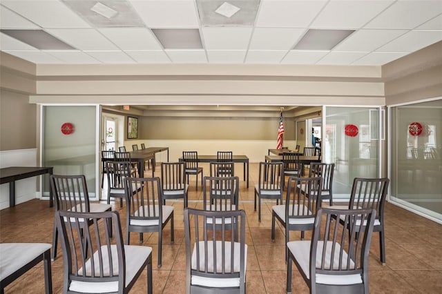 31108 Whitlock Dr, Wesley Chapel, FL 33543 - tiled dining space with a drop ceiling