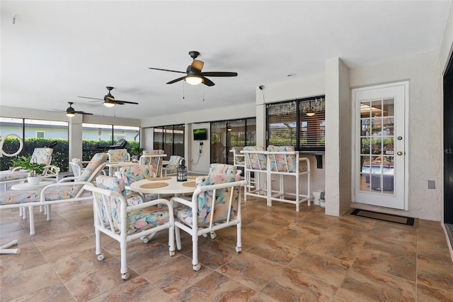14168 Fennsbury Dr, Tampa, FL 33624 - dining space featuring ceiling fan