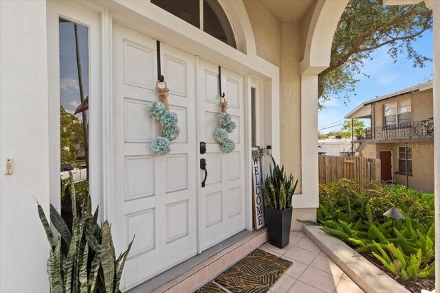 230 Columbia Dr, Tampa, FL 33606 - entrance to property with stucco siding