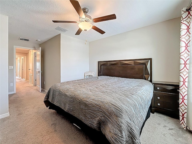 841 Royal Empress Dr, Ruskin, FL 33570 - bedroom featuring carpet flooring, ceiling fan, baseboards, and a textured ceiling