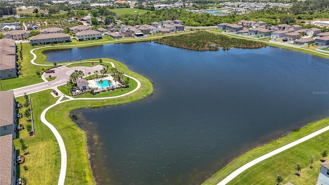 841 Royal Empress Dr, Ruskin, FL 33570 - aerial perspective of suburban area featuring a large body of water