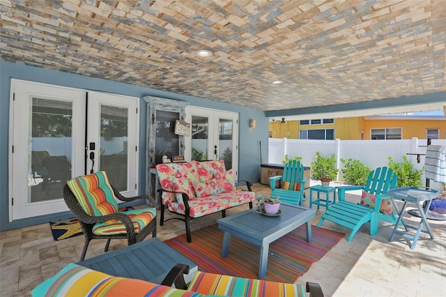 931 Gulf Blvd, Belleair Beach, FL 33786 - deck with french doors, outdoor lounge area, and a patio area