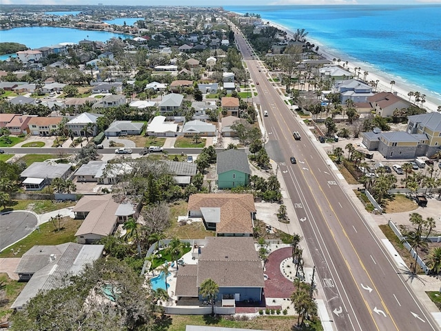 931 Gulf Blvd, Belleair Beach, FL 33786 - aerial view of residential area with a main thoroughfare and a large body of water