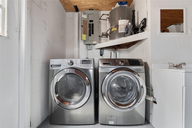 5027 Overton Dr, New Port Richey, FL 34652 - laundry area with washer and dryer and electric panel