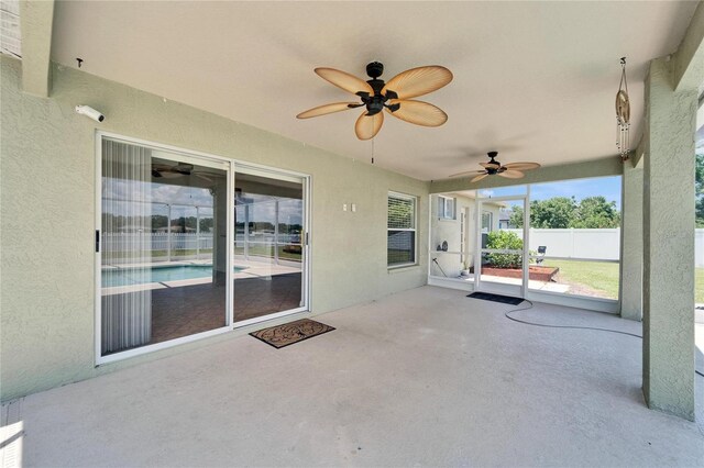 6425 Clair Shore Dr, Apollo Beach, FL 33572 - view of patio / terrace with ceiling fan