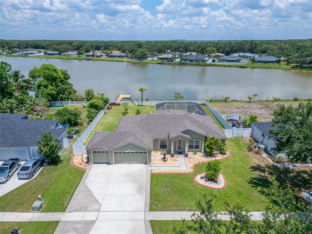 6425 Clair Shore Dr, Apollo Beach, FL 33572 - aerial view of property and surrounding area with a large body of water