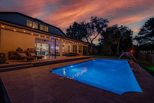15934 Sorawater Dr, Lithia, FL 33547 - view of pool featuring outdoor lounge area and a patio area