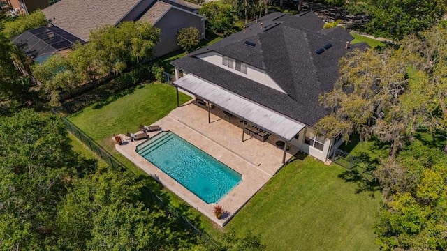 15934 Sorawater Dr, Lithia, FL 33547 - aerial view of property and surrounding area featuring a pool