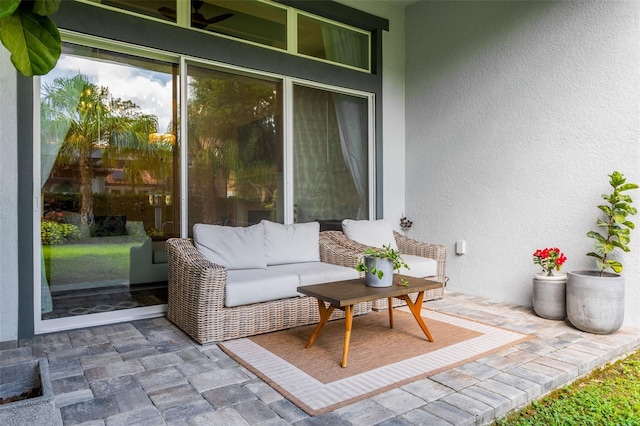 5314 Alafia Falls Dr, Lithia, FL 33547 - view of patio / terrace with an outdoor hangout area and ceiling fan